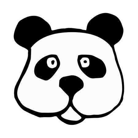 panda icon isolated on white background in style hand drawのイラスト素材