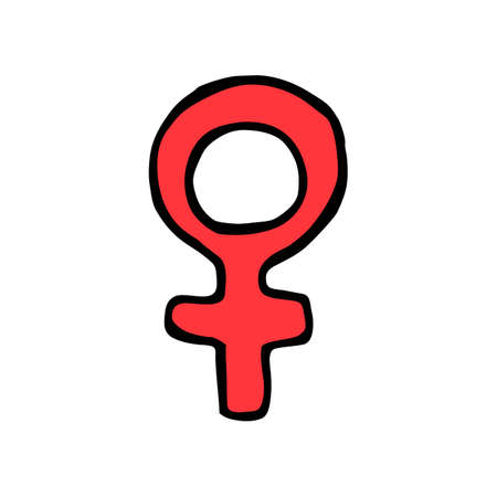 Gender symbol icon isolated on white background in style hand drawのイラスト素材