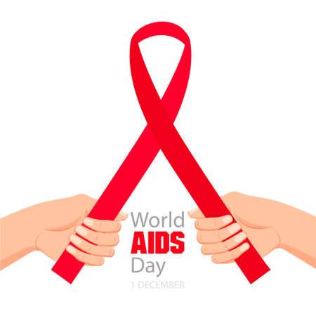 Worlds Aids day card 1 december in cartoon styleのイラスト素材