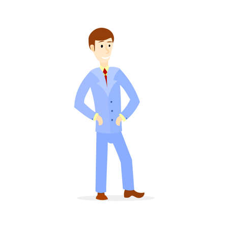 Young and successful business man cartoon. Character guyのイラスト素材