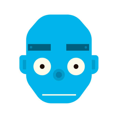 Emotional happy robot head in cartoon style. robot joyのイラスト素材