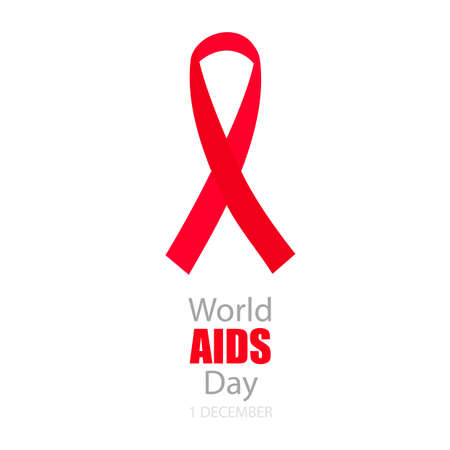 World Aids Day background with red ribbon of aids awarenessのイラスト素材