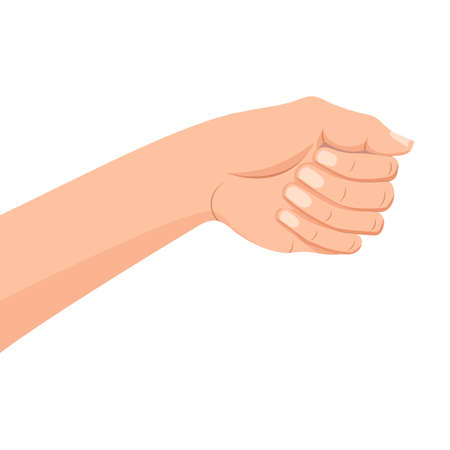 Hand in cartoon style isolated on white backgroundのイラスト素材