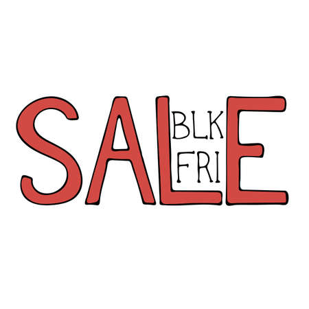 hand draw a Black Friday sale with the elements of typography can be used as a banner, card, stickerのイラスト素材
