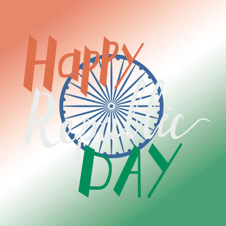 Elegant Indian flag theme background with beautiful text design of Happy Republic dayのイラスト素材