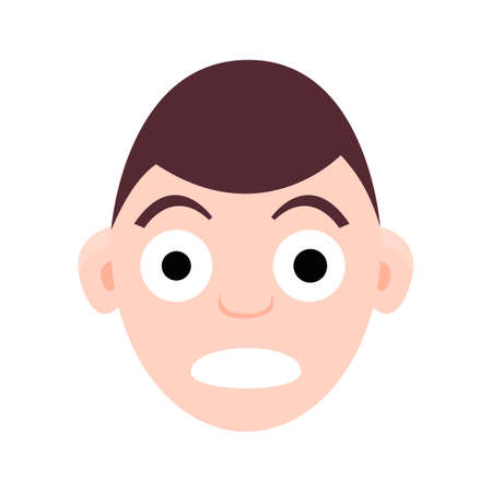 Cute child emotion, faces, kid icon avatarのイラスト素材