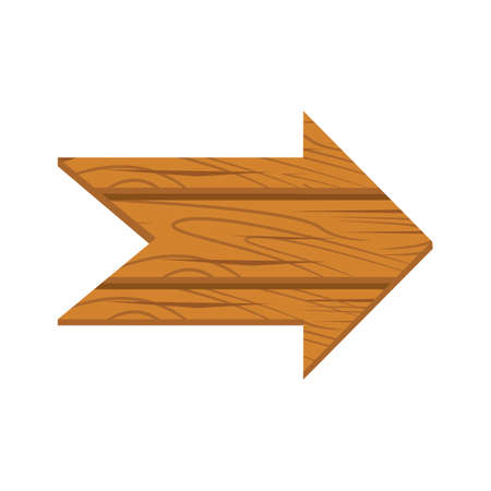 Wooden arrow grunge. Wooden sign arrow icon isolated on white backgroundのイラスト素材