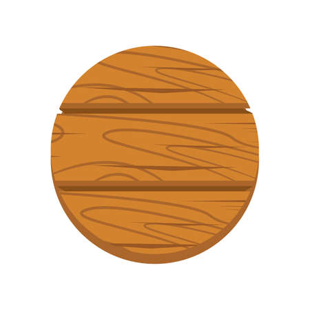 Round Wood Sign icon cartoon isolated on white backgroundのイラスト素材