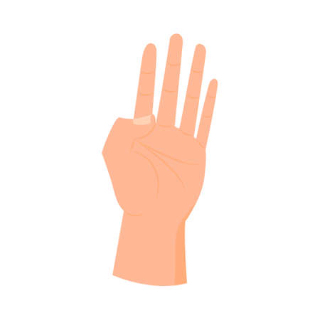 Cartoon hand icon isolated on white backgroundのイラスト素材