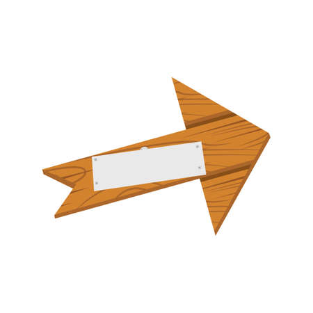 Wooden arrow. Wooden sign arrow icon isolated on white backgroundのイラスト素材