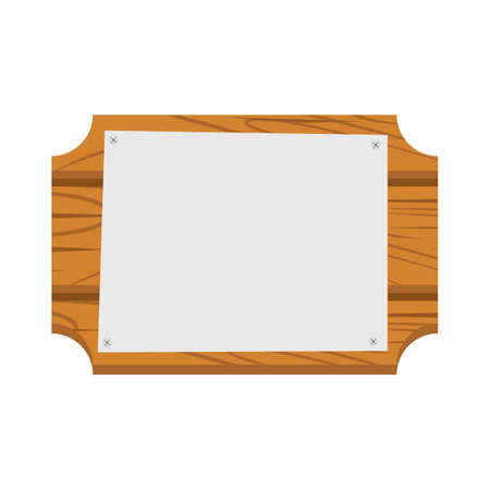 Wood Sign icon cartoon isolated on white backgroundのイラスト素材