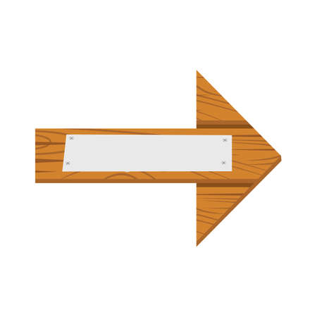 Wooden arrow. Wooden sign arrow icon isolated on white backgroundのイラスト素材