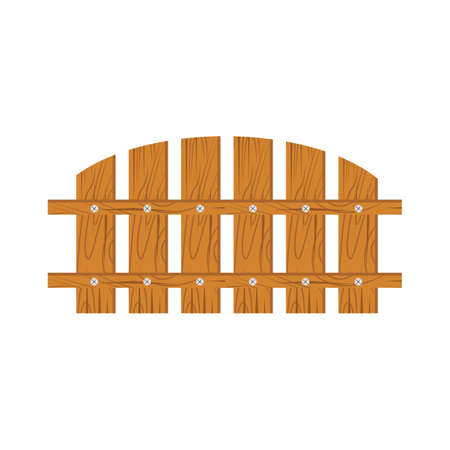 Wooden fence on white background isolated on white backgroundのイラスト素材