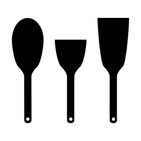 Icon set kitchen shovels isolated on white backgroundのイラスト素材