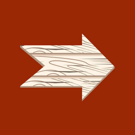 Wooden arrow. Wooden sign arrow icon isolated on white backgroundのイラスト素材