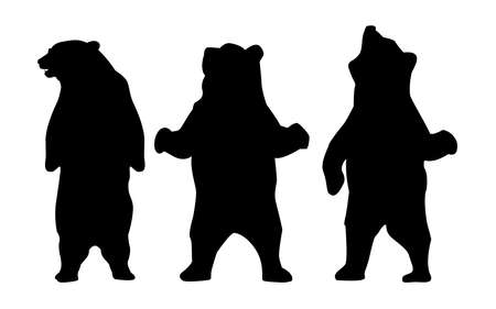 Collection of silhouettes of bears. Bear Silhouette Animalのイラスト素材
