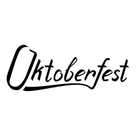 Oktoberfest inscription with a brush isolated on white backgroundのイラスト素材