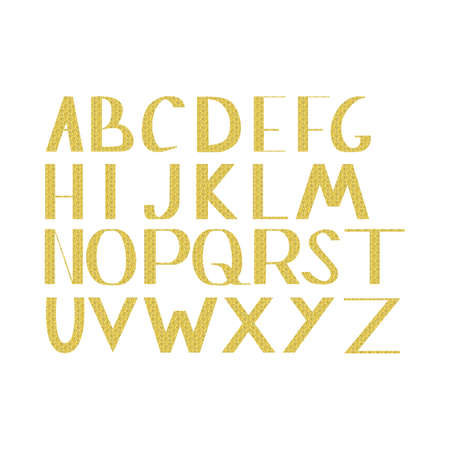 hand draw gold alphabet letters under the classical bias, to design greeting cards, posters, banners, labels for Web sites, iconsのイラスト素材