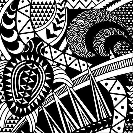 Geometric ethnic and tribal pattern with turtle embroidery design for background or wallpaper and clothing.のイラスト素材