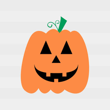 Halloween Poster with pumpkin cheerful smile on white backgroundのイラスト素材