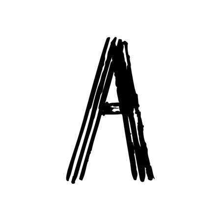 Capital letter A painted by brushのイラスト素材