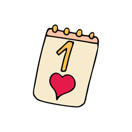 Calendar cartoon hand drawn iconのイラスト素材