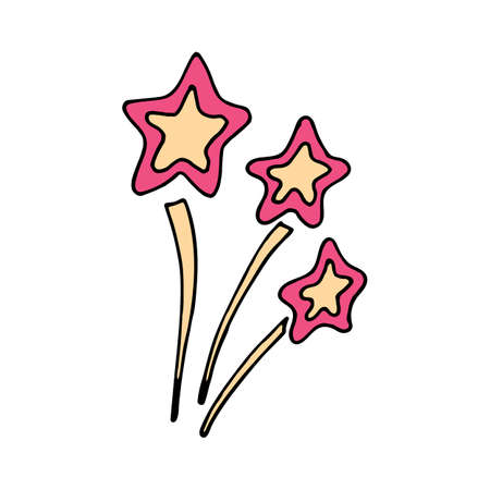 Stars cartoon hand drawn iconのイラスト素材