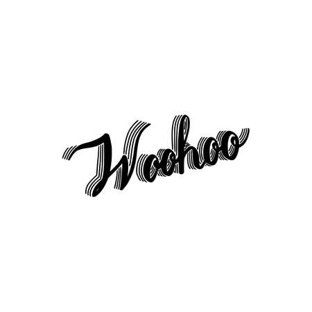 brush written woohoo isolated on white backgroundのイラスト素材