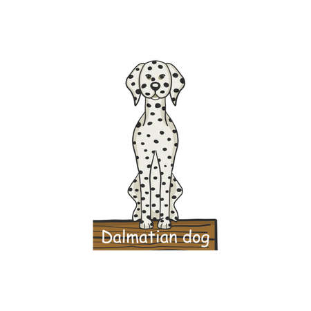 Dalmatian dog cartoon dog icon isolated on white background.のイラスト素材