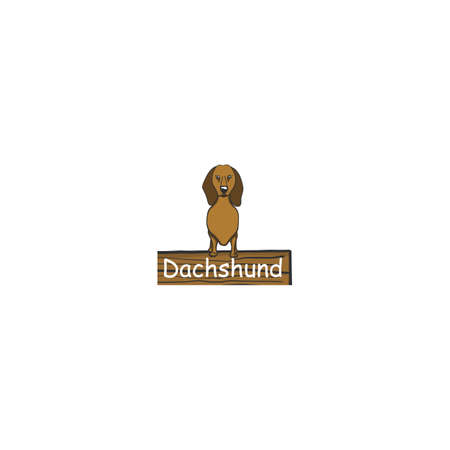 Dachshund cartoon dog icon isolated on white background.のイラスト素材