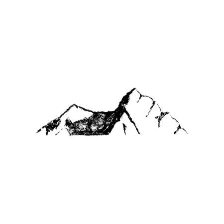 Mountain icon vintage isolated on white backgroundのイラスト素材