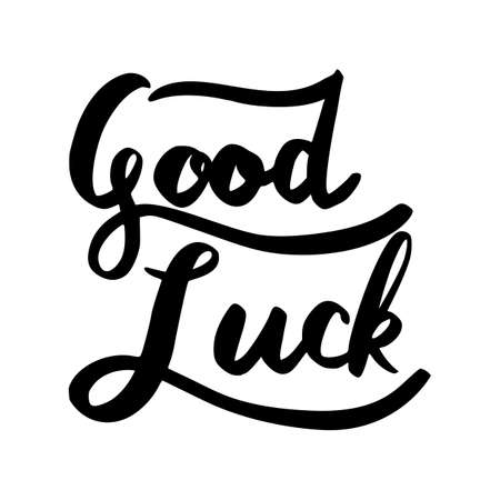 Good Luck word lettering isolated on white backgroundのイラスト素材