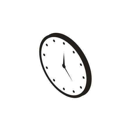 wall clock isometric icon isolated on white background