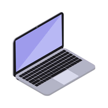 Laptop isometry icon isolated on white backgroundのイラスト素材