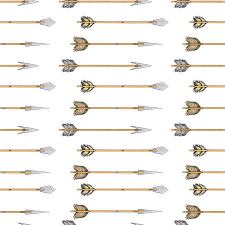 Hand Drawn Seamless indian Arrow Pattern Background
