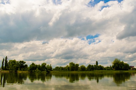 the river in the summer noonの写真素材