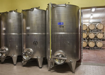modern vinery in Italy in the land of barolo