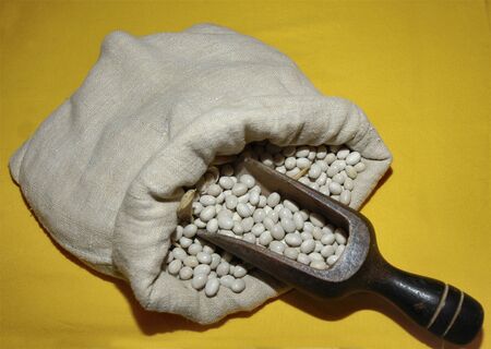 white dried beans is a typical liguria food. Italyの写真素材