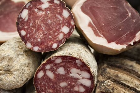 various types of italian handmade cold cuts