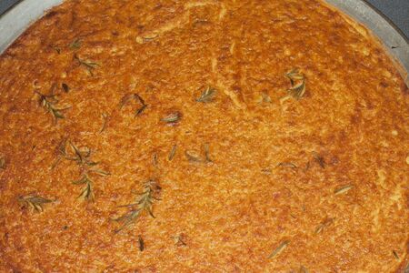 farinata, ligurian salty cake made with chickpeas flourの写真素材
