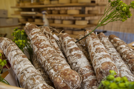 typical italian handmade organic cold cutsの写真素材