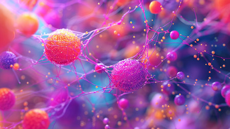 dna neuron network abstract concept violet background