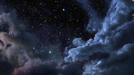 Starry cosmic sky dust dramatic stars cinematic inspirational night