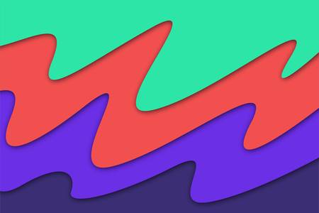 Abstract wave background with paper cut shapes, web banner design, discount card, promotion, flyer layout, ad, advertisement, printing media.のイラスト素材