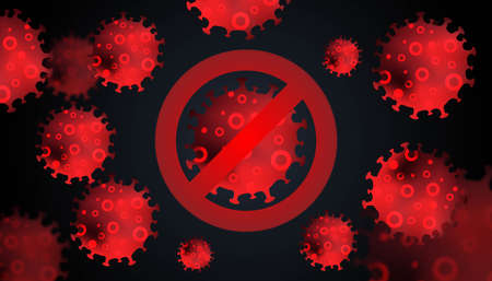 Coronavirus molecules microscopic.の写真素材