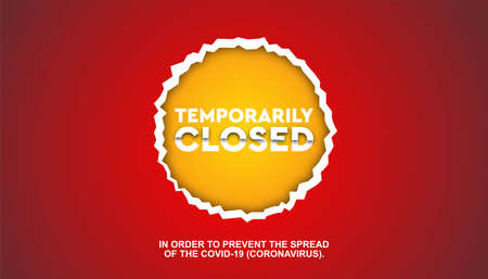Coronavirus temporarily closed papercut template.