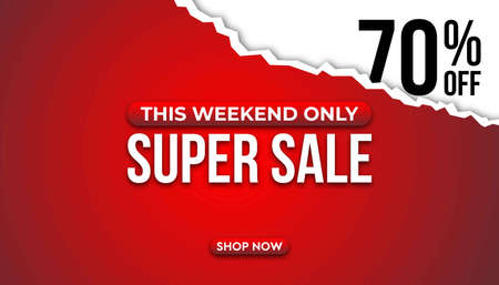 Modern super sale banner background vector template.