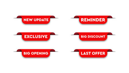 Red sticker business set banner design template.のイラスト素材
