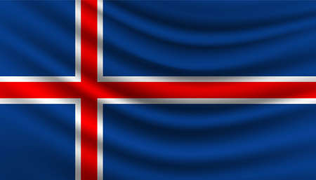 Flag of Iceland background template.のイラスト素材