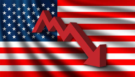 United States Of America Economic crisis and recession background template.のイラスト素材